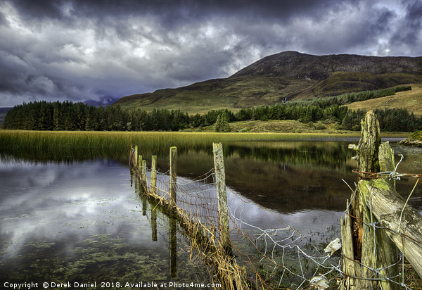 Moody Reflections of Loch Cill Chriosd Picture Board by Derek Daniel