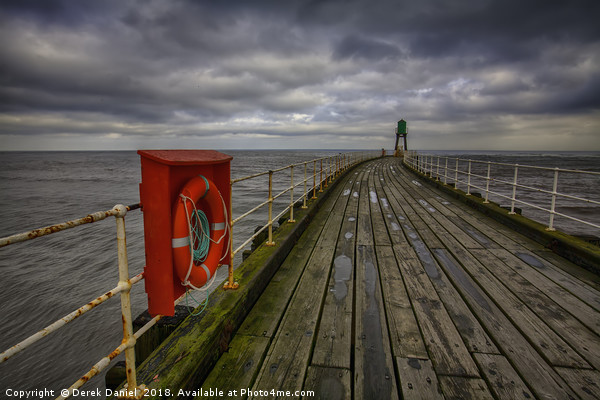 Whitby Pier, Whitby Harbour, West Yorkshire Picture Board by Derek Daniel