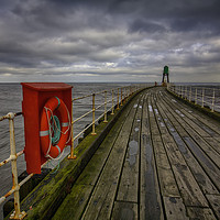 Buy canvas prints of Whitby Pier, Whitby Harbour, West Yorkshire by Derek Daniel