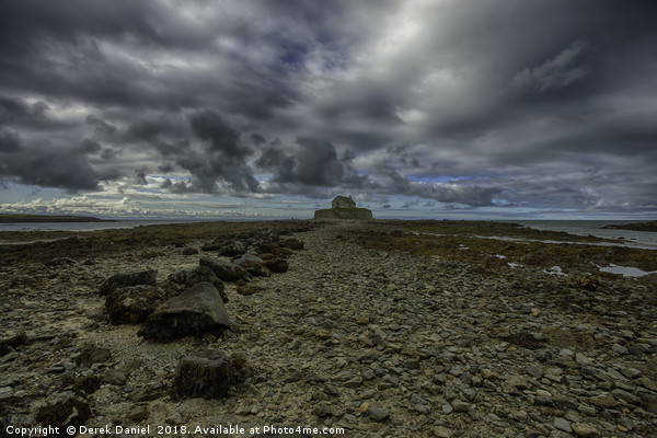 Serene Chapel on the Sea Picture Board by Derek Daniel