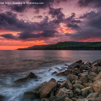 Buy canvas prints of Kimmeridge Bay, Sunset, Dorset by Derek Daniel