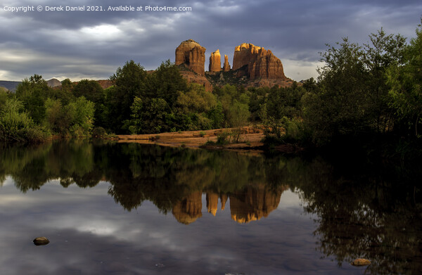 Sunlight hits the top of Cathedral Rock Sedona  Picture Board by Derek Daniel