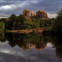Buy canvas prints of Sunlight hits the top of Cathedral Rock Sedona  by Derek Daniel