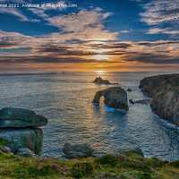 Buy canvas prints of Stunning Sunset over Cornwalls Seascape by Derek Daniel
