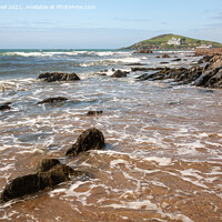 Buy canvas prints of Incoming tide at Bigbury On Sea by Derek Daniel