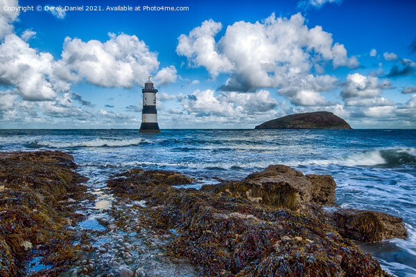 Trwyn Du Lighthouse Picture Board by Derek Daniel