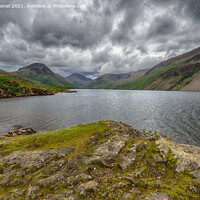 Buy canvas prints of cloudy day at Wastwater in the Lake District by Derek Daniel