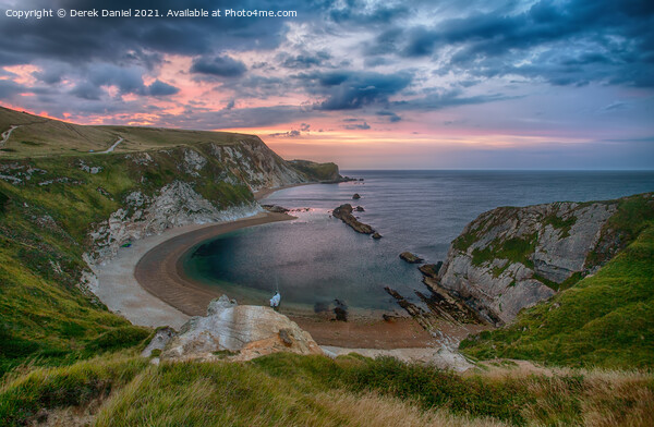 Colourful Sunrise at Man O'War Bay, #2, Dorset Picture Board by Derek Daniel