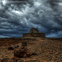 Buy canvas prints of Church In The Sea #3, Anglesey, North Wales (moody by Derek Daniel