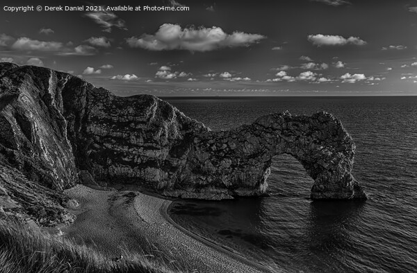 Durdle Dor (mono) Picture Board by Derek Daniel