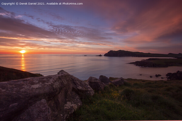 As the Sun goes down, Sybil Head, Dingle Peninsula Picture Board by Derek Daniel