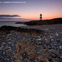 Buy canvas prints of Afterglow at Trwyn Du Lighthouse, Penmon, Anglesey by Derek Daniel