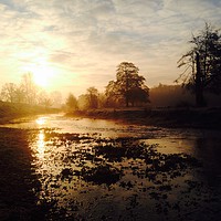 Buy canvas prints of Sunrise on the River Chess by David Brown