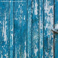 Buy canvas prints of Old wooden door, boards, shabby paint, wooden texture by Sergii Petruk
