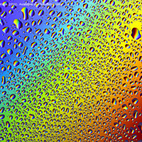 Buy canvas prints of Drops of water on a rainbow background. by Sergii Petruk