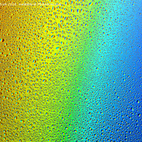 Buy canvas prints of Drops of water on a rainbow background. by Sergii Petruk