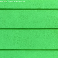 Buy canvas prints of Concrete wall texture bright green plaster with horizontal dividing grooves on the wall. by Sergii Petruk