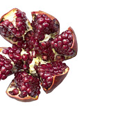 Buy canvas prints of Ripe pomegranate fruit on a white background by Sergii Petruk