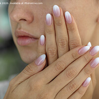 Buy canvas prints of Beautiful woman's nails with beautiful french manicure ombre by Sergii Petruk