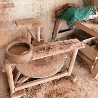 Buy canvas prints of Primitive wooden pottery and red clay by Sergii Petruk