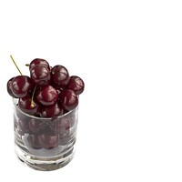 Buy canvas prints of Red cherry in a transparent glass isolated on a white background by Sergii Petruk