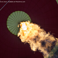 Buy canvas prints of The flame of a gas burner inflates a balloon by Sergii Petruk