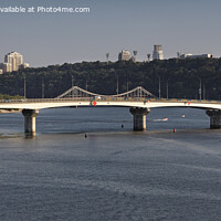 Buy canvas prints of View of the Havanskiy Bridge across the Dnipro River in Kiev by Sergii Petruk