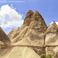 Buy canvas prints of Mountain peaks from sandstone in the mountains and valleys of Cappadocia by Sergii Petruk