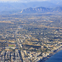 Buy canvas prints of Panorama of the city of Loutraki, Greece aerial view. by Sergii Petruk