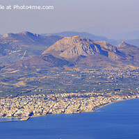 Buy canvas prints of Panorama of Corinth city, Greece, aerial view. by Sergii Petruk