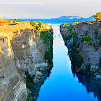 Buy canvas prints of Aerial view of the Corinth Canal in Greece, the shortest European canal 6.3 km long, connecting the Aegean and Ionian Seas. by Sergii Petruk