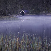 Buy canvas prints of Loch Chon Boathouse by overhoist 