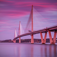 Buy canvas prints of Queensferry Crossing Sunset by overhoist 