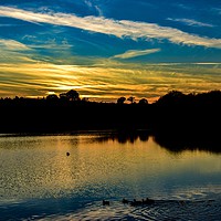 Buy canvas prints of Sunset over Sutton Bingham Reservoir Somerset by Will Badman