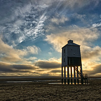 Buy canvas prints of Sunset over Burnham On Sea Lighthouse by Will Badman