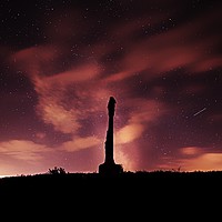 Buy canvas prints of The night sky at Butleigh War Memorial  by Will Badman