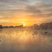 Buy canvas prints of Sunrise over Sutton Bingham Reservoir Somerset UK by Will Badman