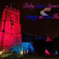 Buy canvas prints of Baby Loss Awareness Church Lit Up by Will Badman