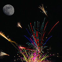 Buy canvas prints of Fireworks display in Somerset by Will Badman