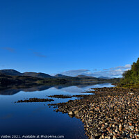 Buy canvas prints of Blue reflections Loch Garry Scotland by Frances Valdes