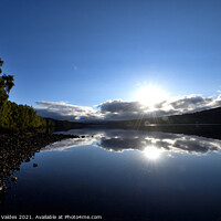 Buy canvas prints of Sunrise reflections Loch Garry Scotland by Frances Valdes