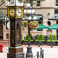 Buy canvas prints of Gas Town steam clock Vancouver by David Belcher