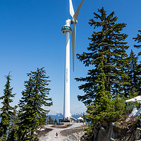 Buy canvas prints of Wind turbine Grouse Mountain by David Belcher