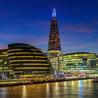 Buy canvas prints of City hall London at night by David Belcher