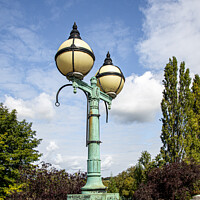 Buy canvas prints of Steet lamps on Reading Bridge by David Belcher