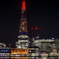 Buy canvas prints of The Shard at night by David Belcher