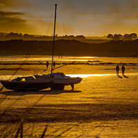 Buy canvas prints of Sunset over Beadnell Bay by David Belcher