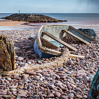 Buy canvas prints of Wrecked rowing boat by David Belcher