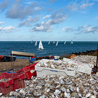 Buy canvas prints of Whitstable oyster shells by David Belcher
