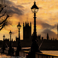 Buy canvas prints of  Parliament at sunset by David Belcher